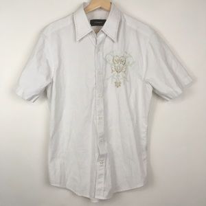 J. Campbell white embroidered button front shirt